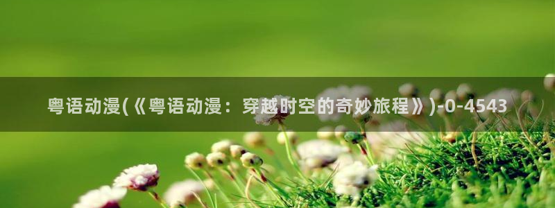 穿越动漫：粤语动漫(《粤语动漫：穿越时空的奇妙旅程》)